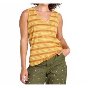NEW TOAD&CO grom tank top in acorn multi stripe
